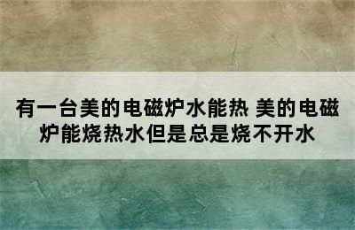 有一台美的电磁炉水能热 美的电磁炉能烧热水但是总是烧不开水